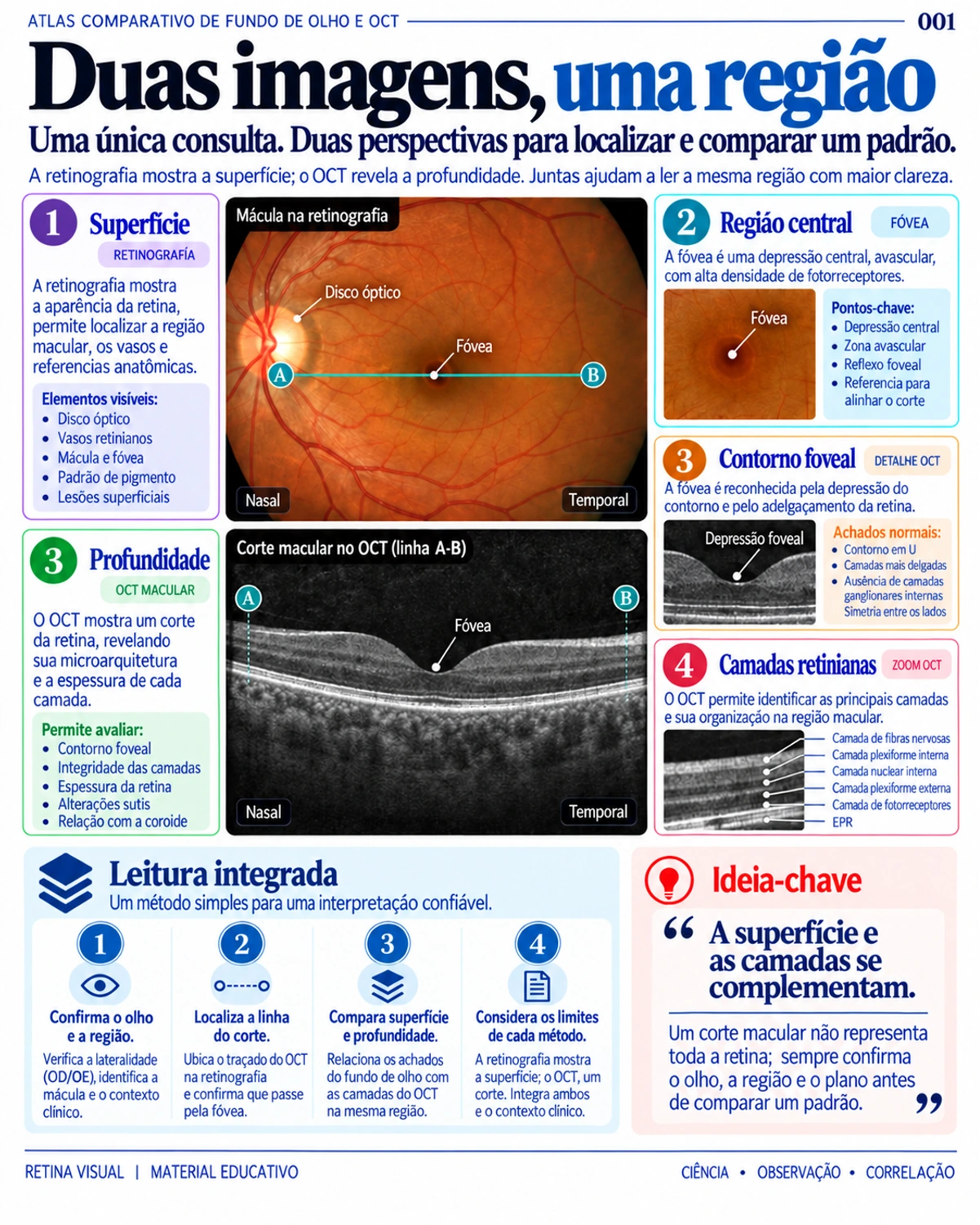 Página do Atlas Comparativo de Fundo de Olho e OCT